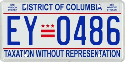 DC license plate EY0486