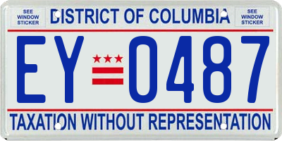 DC license plate EY0487