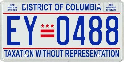 DC license plate EY0488