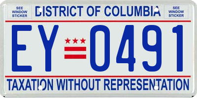 DC license plate EY0491