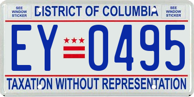 DC license plate EY0495