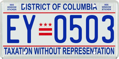 DC license plate EY0503