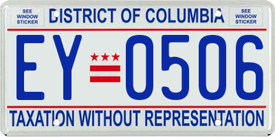 DC license plate EY0506