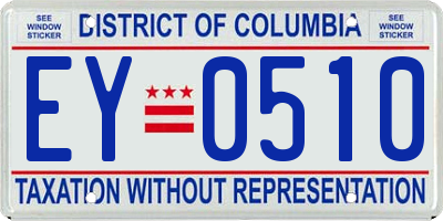 DC license plate EY0510