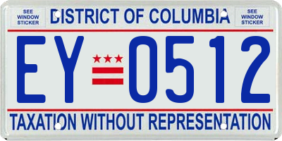 DC license plate EY0512