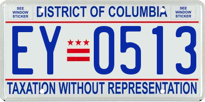 DC license plate EY0513
