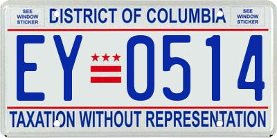 DC license plate EY0514