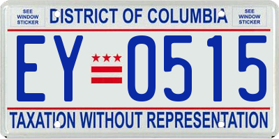 DC license plate EY0515