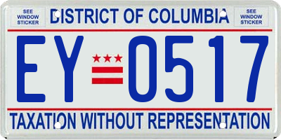 DC license plate EY0517