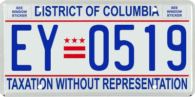 DC license plate EY0519