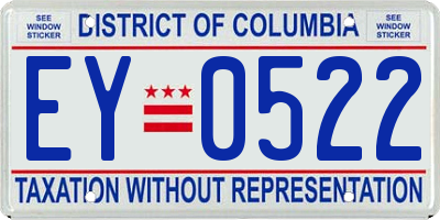DC license plate EY0522