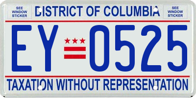 DC license plate EY0525