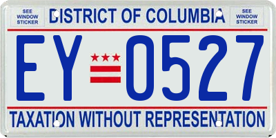 DC license plate EY0527