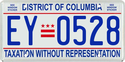 DC license plate EY0528