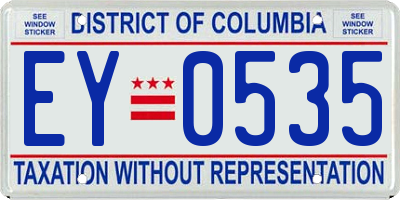 DC license plate EY0535