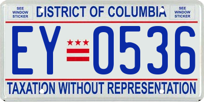 DC license plate EY0536
