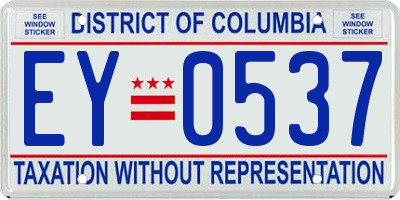 DC license plate EY0537