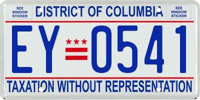 DC license plate EY0541