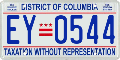 DC license plate EY0544