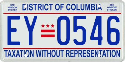 DC license plate EY0546