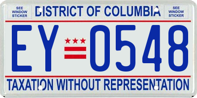 DC license plate EY0548