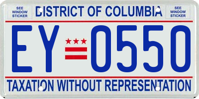 DC license plate EY0550