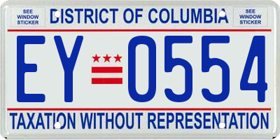 DC license plate EY0554