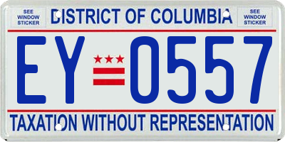 DC license plate EY0557