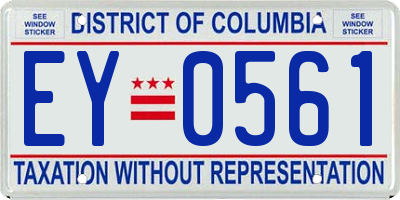 DC license plate EY0561