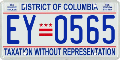 DC license plate EY0565