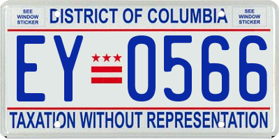 DC license plate EY0566