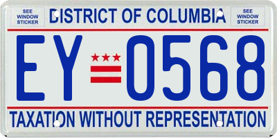 DC license plate EY0568