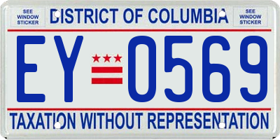 DC license plate EY0569