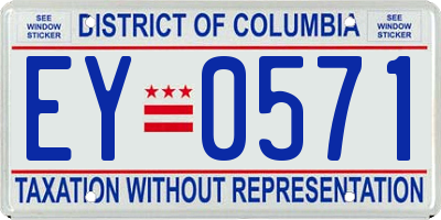 DC license plate EY0571