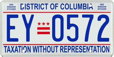 DC license plate EY0572