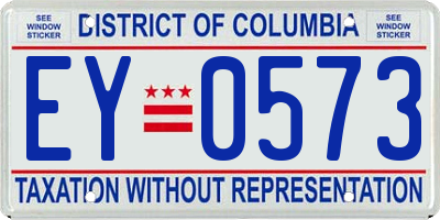 DC license plate EY0573