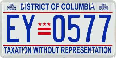 DC license plate EY0577