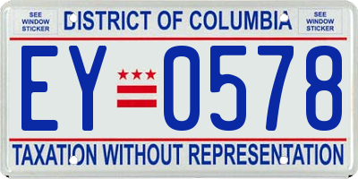 DC license plate EY0578