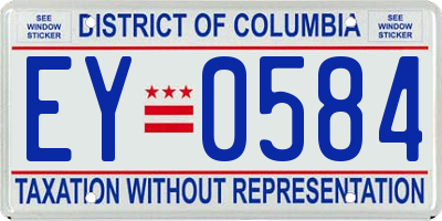 DC license plate EY0584