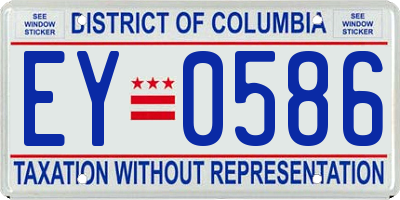 DC license plate EY0586