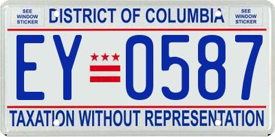 DC license plate EY0587