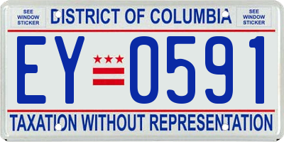 DC license plate EY0591