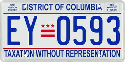 DC license plate EY0593