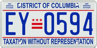 DC license plate EY0594