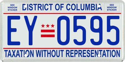 DC license plate EY0595