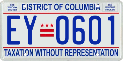 DC license plate EY0601