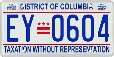 DC license plate EY0604