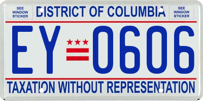 DC license plate EY0606