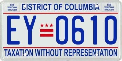 DC license plate EY0610