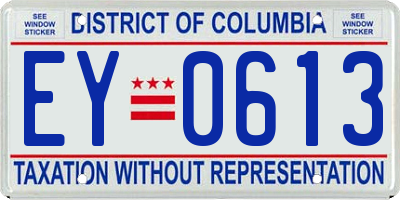 DC license plate EY0613